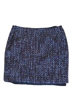 Calvin Klein Classic Wine, White and Black Tweed Mini Skirt